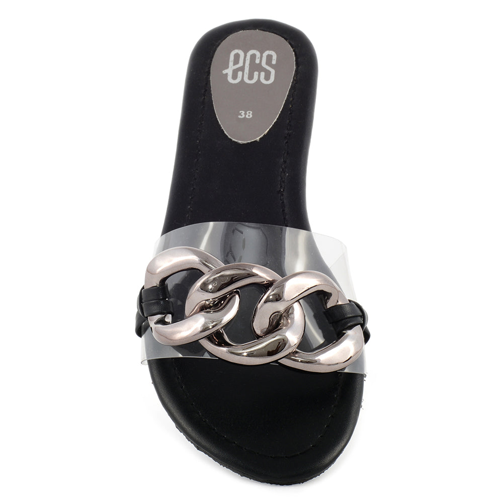 Chain Buckle Women Slippers