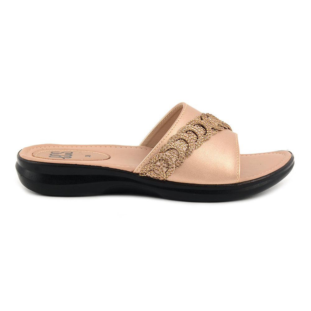 Diamante Strap Slippers