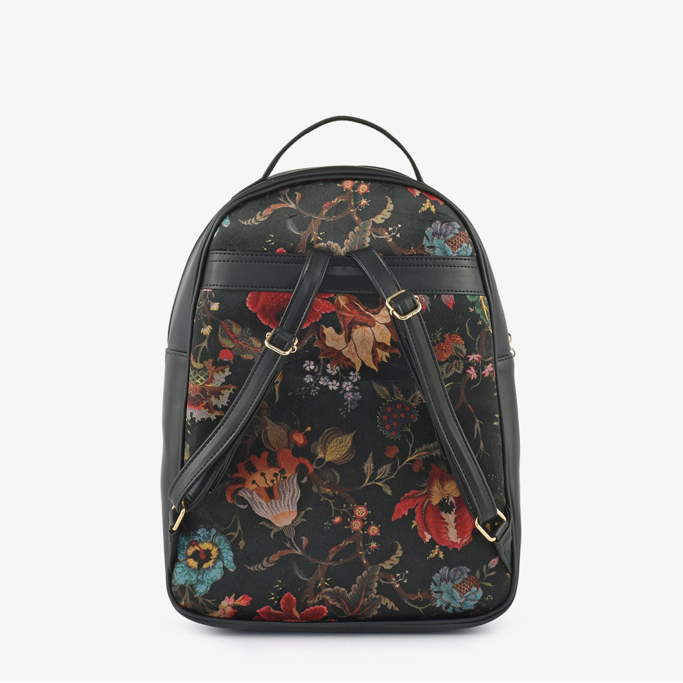 black leather backpack with flowers Midnight Bloom Backpack – ECS