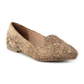 Brown Embroidered Women Pumps