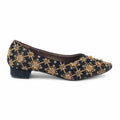 Glittery Black Embroidered Women Shoes