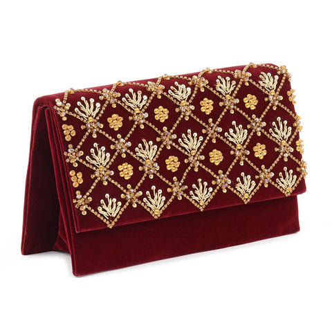 Hand-Embroidered Clutch